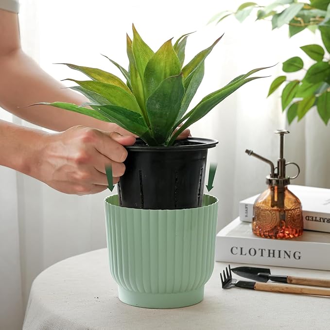 T4U 4.5 Inch Plant Pots Self Watering, 6 Pack African Violet Pots, Small Plant - Image 2