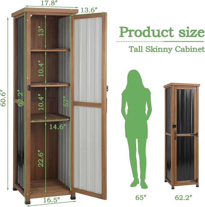62" H Tall Narrow Outdoor Storage Cabinet - Image 4
