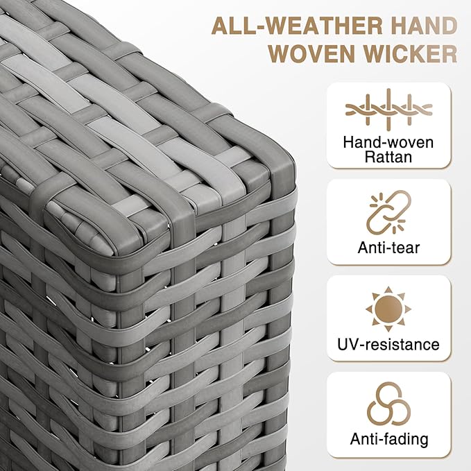 Aoxun Patio Furniture Sets, 12-Piece Outdoor Patio Furniture - Image 5