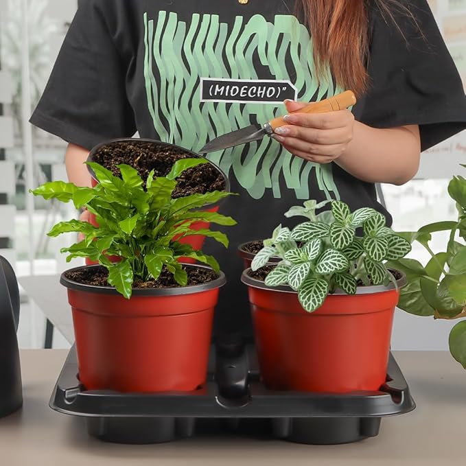 4 Cell Round Nursery Pot Trays for 5-6 Inch Pots, Thickened Sturdy Seedling Pot - Image 5