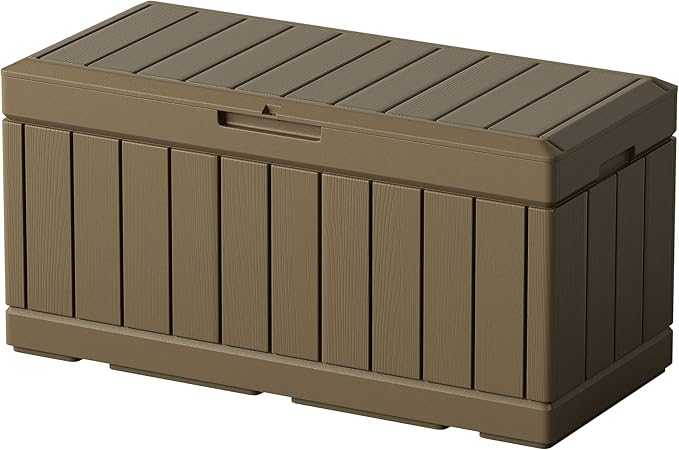 Greesum 82 Gallon Resin Deck Box All Weather Large Outdoor Storage by BuynowfromGreesum