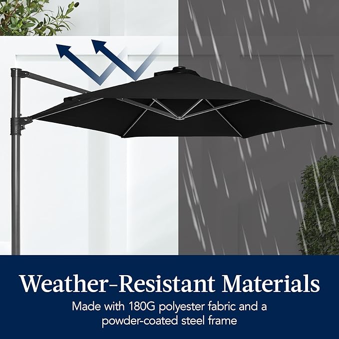 Best Choice Products 10ft Offset Cantilever Hanging Market Patio Umbrella - Image 5