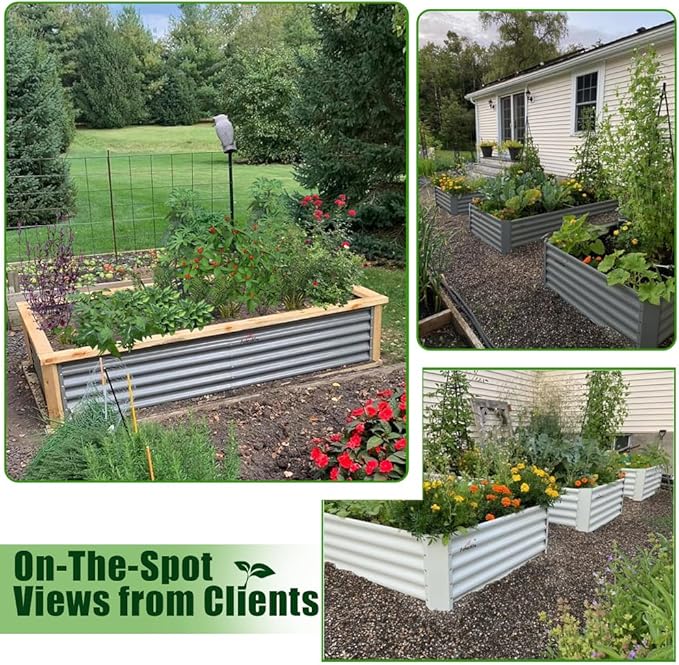 A ANLEOLIFE 6X3X1.5 ft Galvanized Raised Garden Beds Outdoor, Rectangular Metal - Image 2