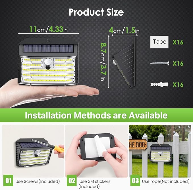 Solar Motion Lights Outdoor, Ultra Bright Solar Fence Lights - Image 4