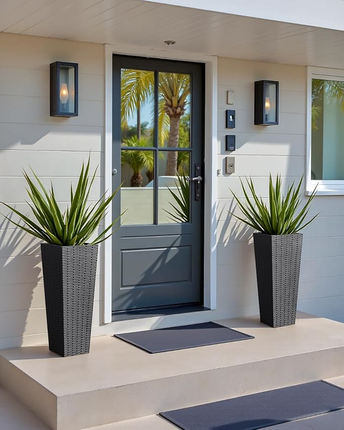 Greesum 24 Inch Tall Plastic Planters, Detachable Inner Pot & Drainage Holes - Image 5