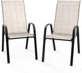 VINGLI Patio Chairs Set of 2 – Stackable Outdoor Dining Chairs by VINGLI