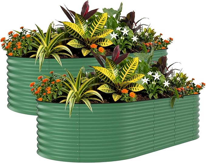 Garvee 2 Pack Galvanized Raised Garden Beds by Garvee