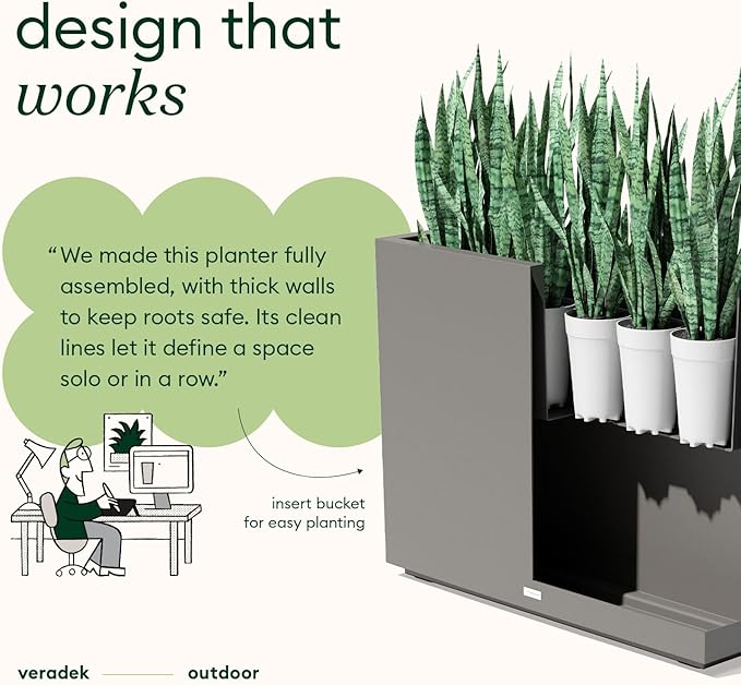 Veradek Block Series Span Plastic Planter - Image 3