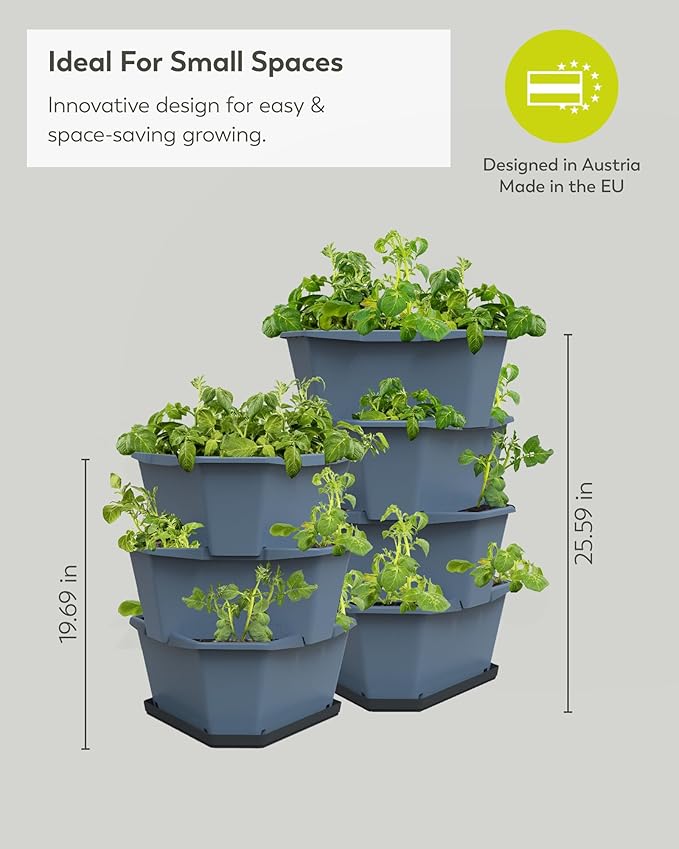BUZZY Seeds Starter Stackable Vertical Planter – 4-Level Raised Garden Tower - Image 6