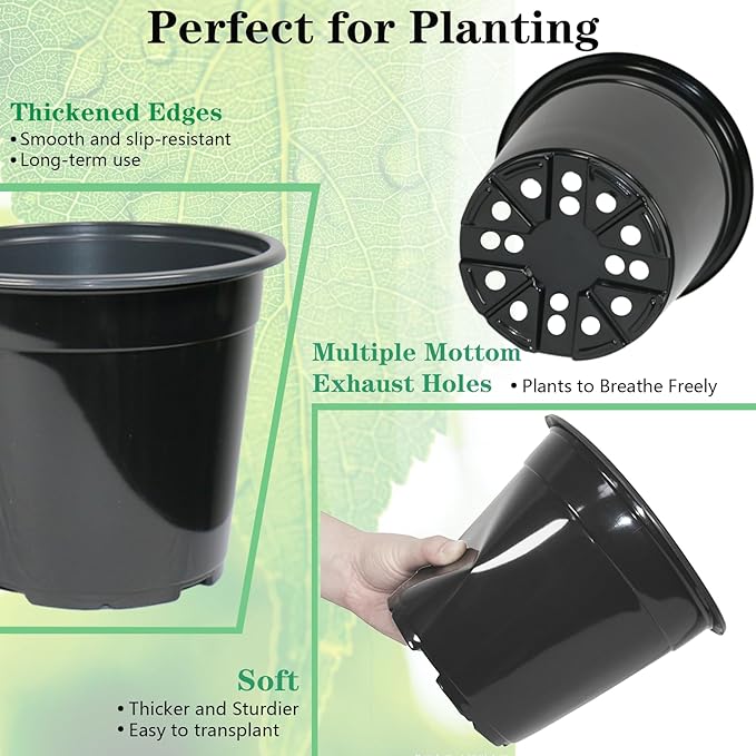 32-Pack 1.5 Gallon Nursery Pots, Thickened Soft Seed Starting Container - Image 3