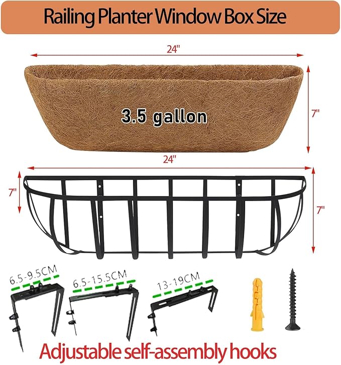30'' Window Box Railing Planter - Image 5