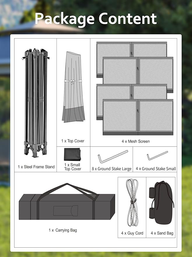 Canopy Tent 11x11, Pop Up Gazebo Tent Easy Setupwith 4 Sand Bags - Image 2