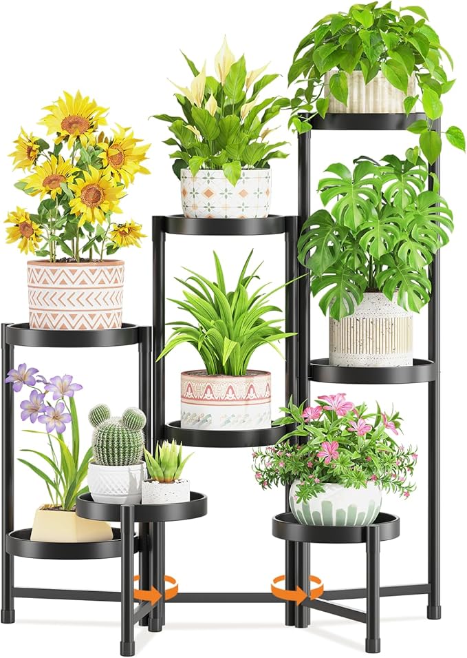 LASZOLA 8 Tiered Folding Tall Plant Stand Indoor by LASZOLA