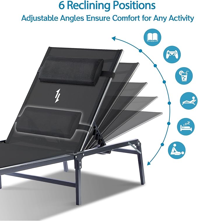 Foldable Chaise Lounge Chair - Image 4