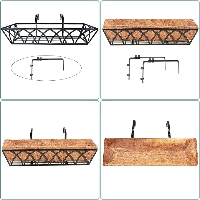 24in 2pcs Planter Box with Coco Liner, Rust-Resistant Metal Frame, Hydration - Image 8