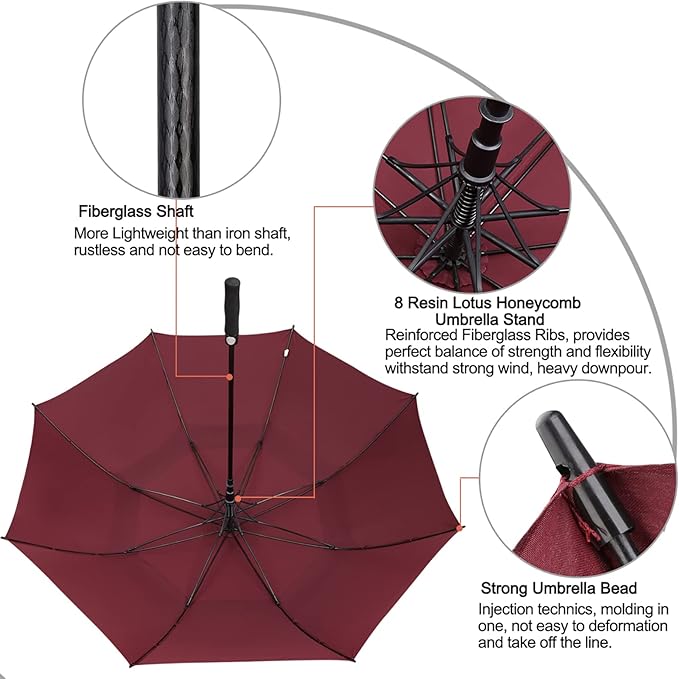 G4Free 47/54/62/68/72 Inch Automatic Open Golf Umbrella Oversize Extra Large - Image 6