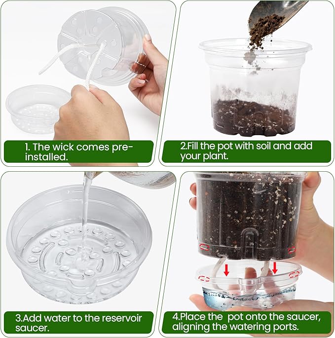 MIXC 18 Packs 6.5/5/4 Inch Self Watering Pots - Image 5