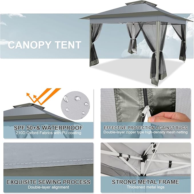 COBIZI 12x12 FT Pop up Gazebo on Clearance Outdoor pop up Canopy Tent, carpas - Image 2