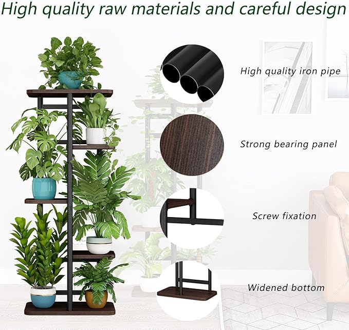 LINZINAR Plant Stand 5 Tier 6 Potted Indoor Plant Shelf Multiple Stands - Image 6