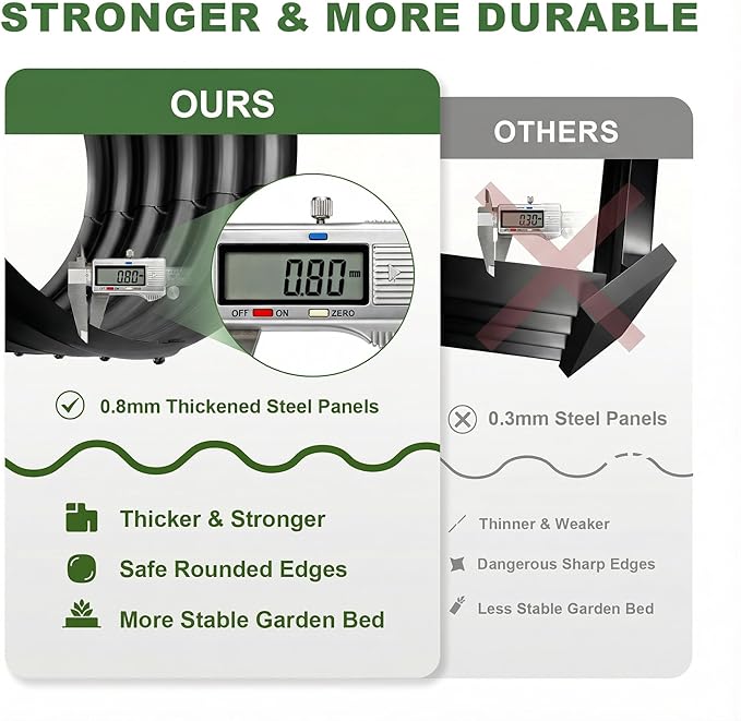 AHEONLAR 3 Pack 4×2×1.5ft Galvanized Raised Garden Beds Outdoor, Sturdy Planter - Image 4