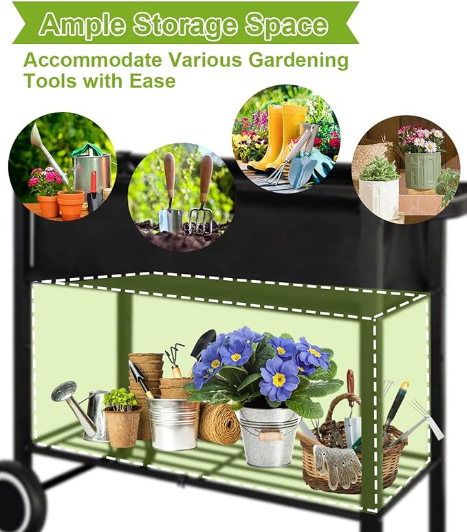 Raised Garden Bed with Legs for Outdoor Plants, Standing Elevated Planter Box - Image 4
