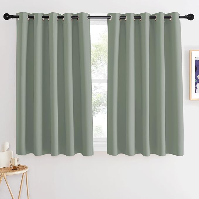 NICETOWN Blackout Sage Green Curtain 54 inches Long, Grommet Thermal Insulated by NICETOWN