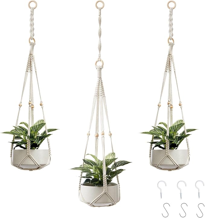 CADNLY Macrame Plant Hangers Indoor – Rope Hanging Plant Holder by CADNLY