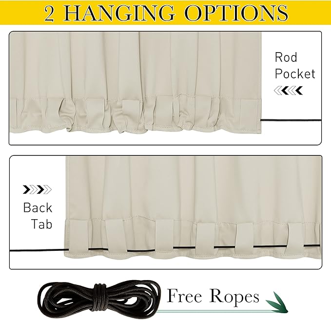 NICETOWN 2 Panels Outdoor Curtains - Image 2
