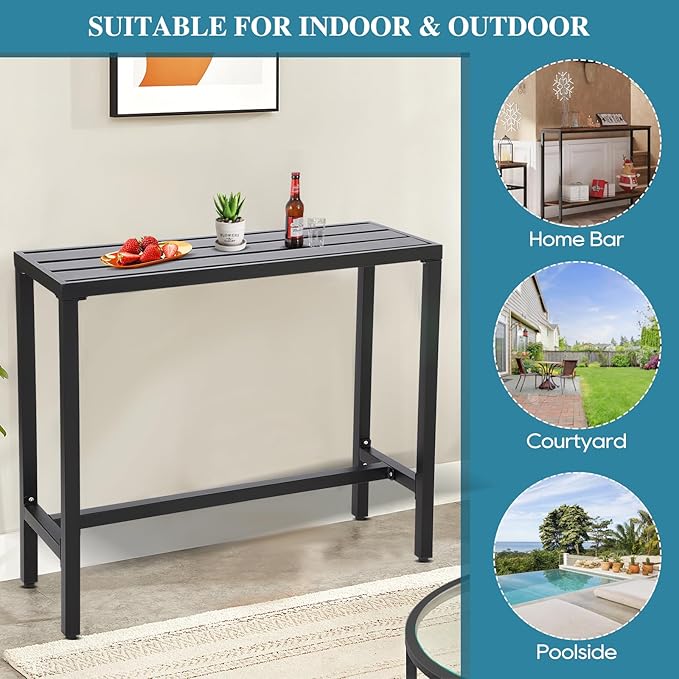 Outdoor Bar Table, Patio Console Pub Height Tables - Image 8