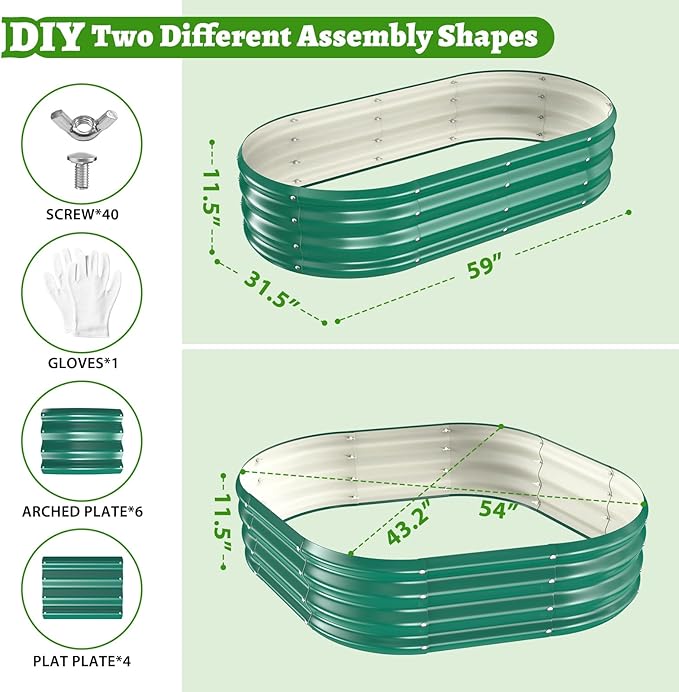 Oval Galvanized Planter Box, Metal Raised Garden Bed - Image 2