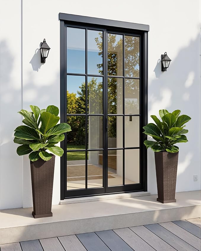 Greesum Set of 2 Tall Plastic Planters - Image 5