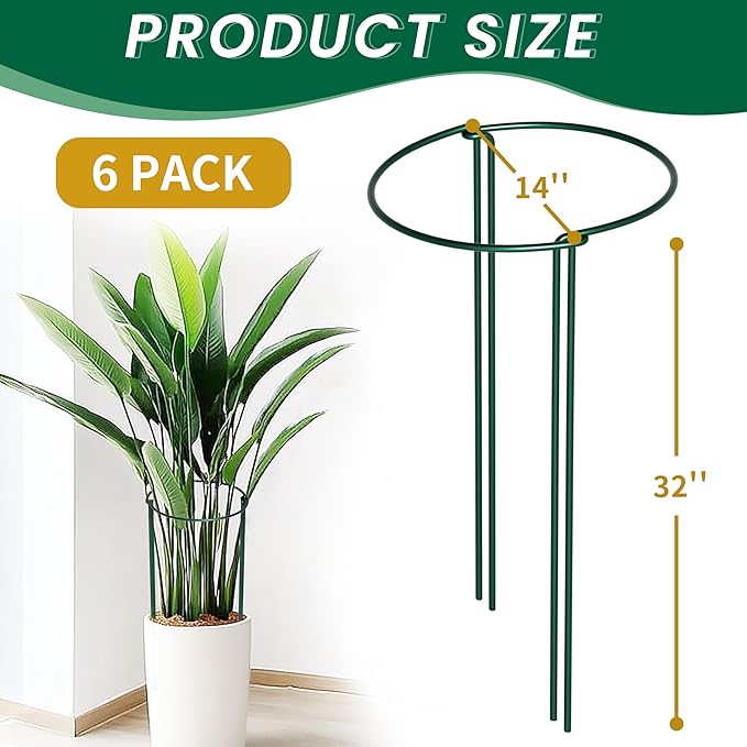 TCBWFY 14" Dx32 H Plant Supports Stakes - Image 2