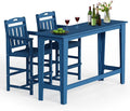 Ciokea 3 Pcs Outdoor Bar Height Table Set, Heavy-Duty All-Weather HDPE Patio by CIOKEA