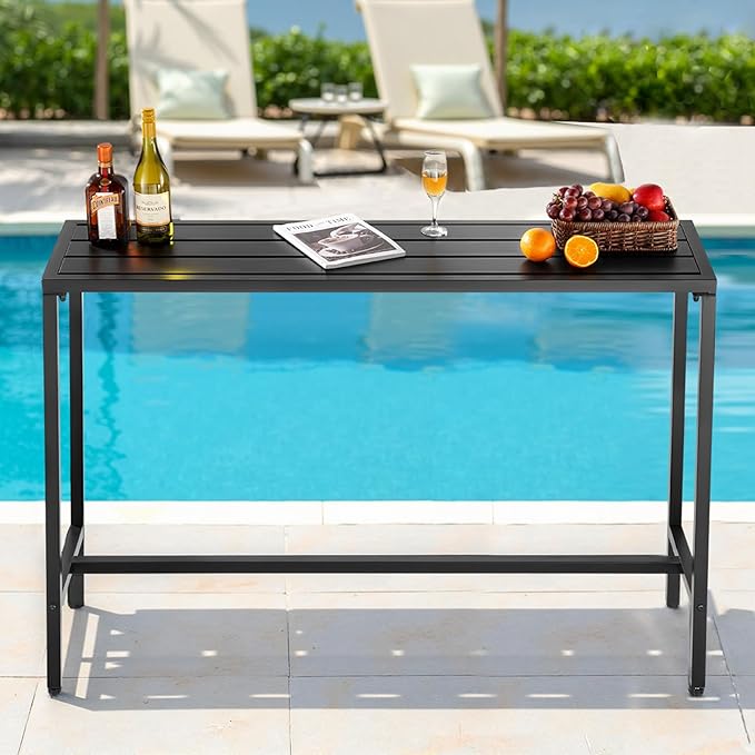 VEVOR Outdoor Bar Table, 55 x 15 in Patio Bar Table, Waterproof Top & Sturdy - Image 2