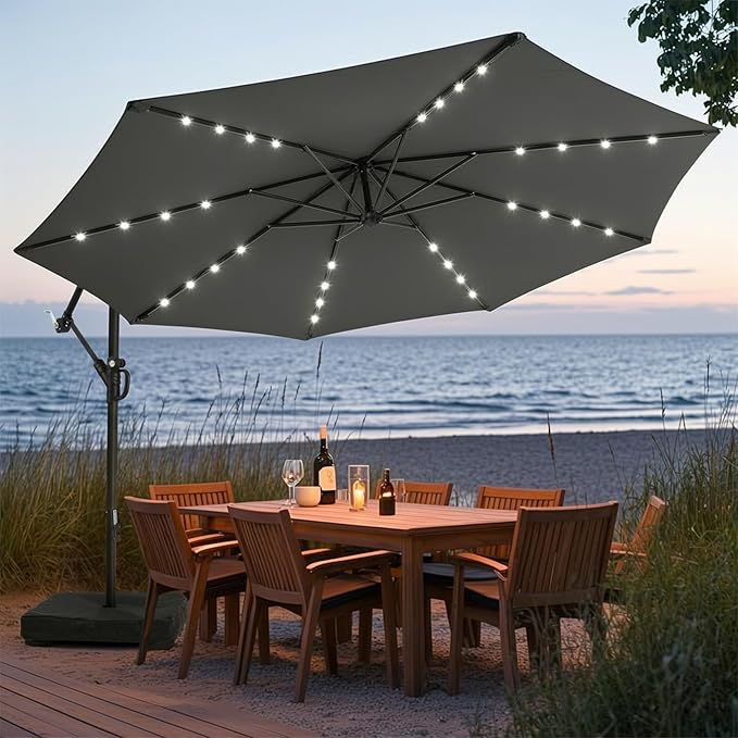 wikiwiki 10ft Solar LED Patio Umbrella by WikiwikiPatioUmbrellas