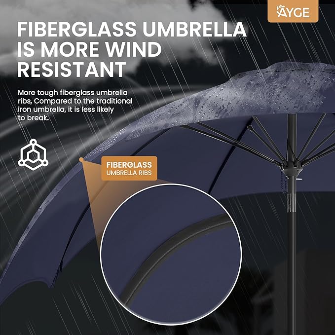 Ayge 9FT Large Outdoor Patio Umbrella Market Table Umbrella-UV Resistant - Image 2
