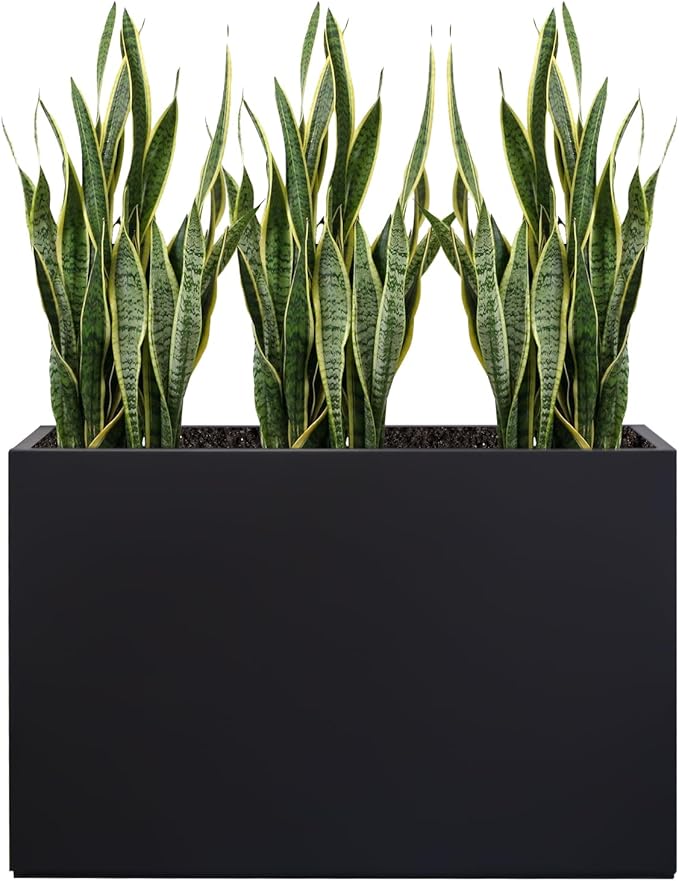 Metal Planter Box Rectangular Block by Zezgeuro