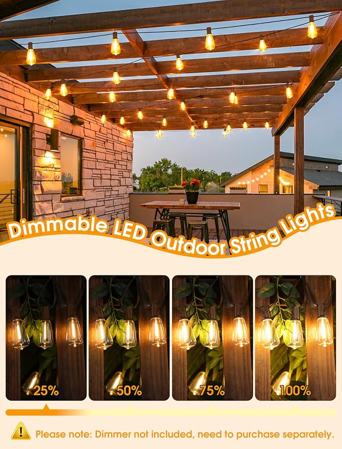 25FT Outdoor String Lights, Patio Lights - Image 3