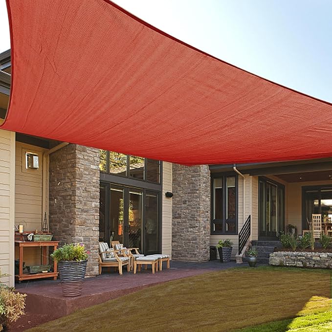 LOVE STORY Custom Size 9'x18' Terra Red Sun Shade Sail Rectangle UV Block by LOVESTORY
