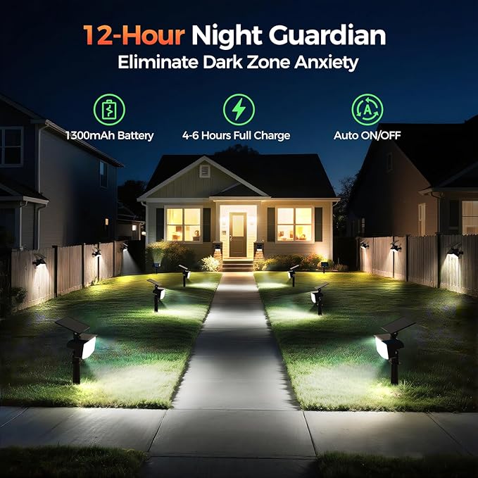 Solar Spot Lights Outdoor, 92 LEDs Landscape Lighting - Image 2
