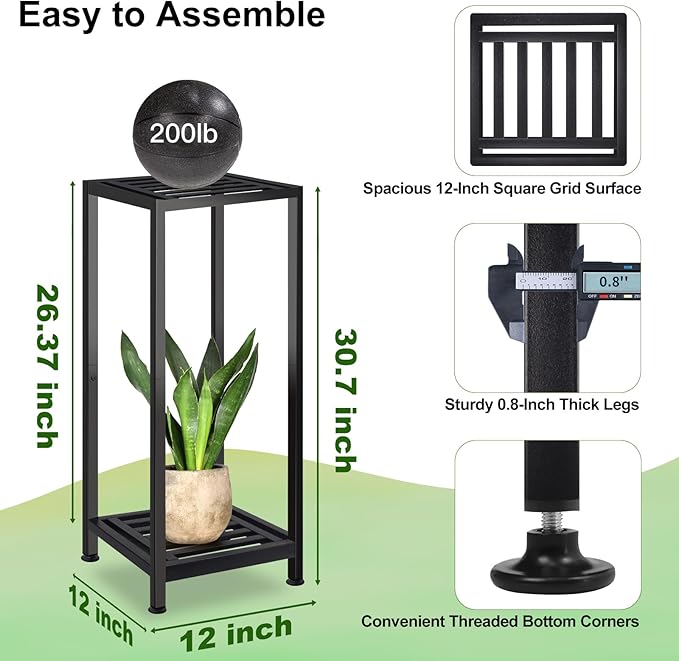 Plant Stand Indoor Outdoor Heavy Duty Wrought Iron Pedestal Stands Metal Plant - Image 3
