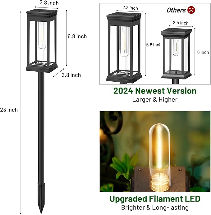 BesLowe Solar Pathway Lights Outdoor, Super Bright Outside Lights - Image 5