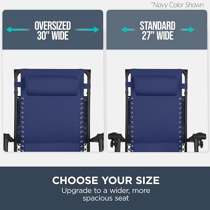 Best Choice Products 30” Wide Folding Zero Gravity Outdoor Recliner Patio - Image 4
