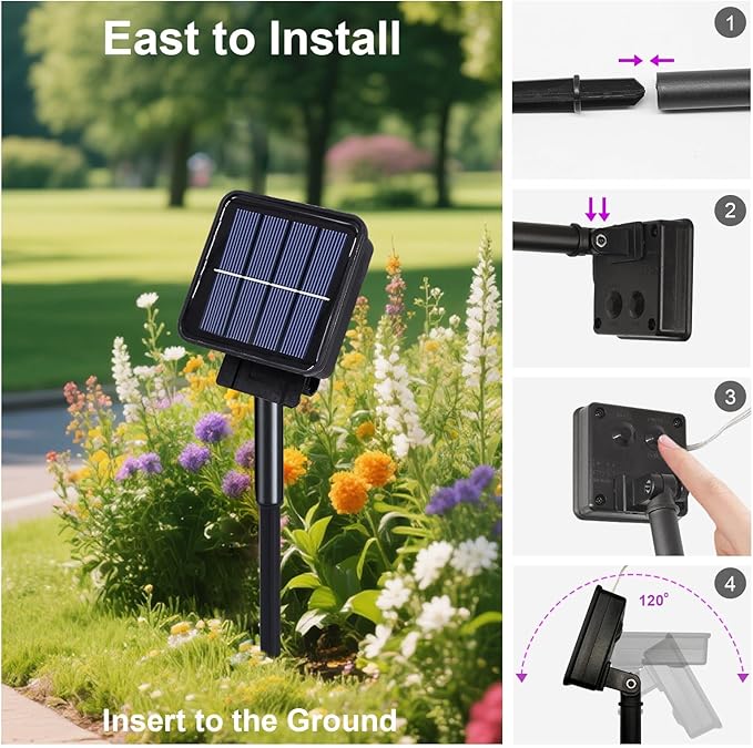 ZNYCYE Solar Waterfall Fairy Bunch Lights Outdoor Waterproof 200LEDs 8 Modes - Image 5
