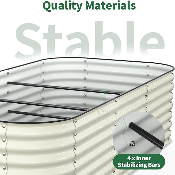 Kesfitt Raised Garden Bed Outdoor, Galvanized Steel Metal Raised Bed Planter - Image 7