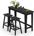 Ciokea 3 Pcs Outdoor Bar Height Table and Stools Set, Heavy-Duty All-Weather by CIOKEA