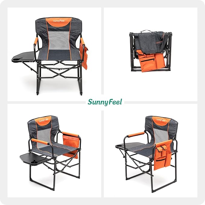 SUNNYFEEL Camping Directors Chair, Heavy Duty, Oversized Portable Folding Chair - Image 7