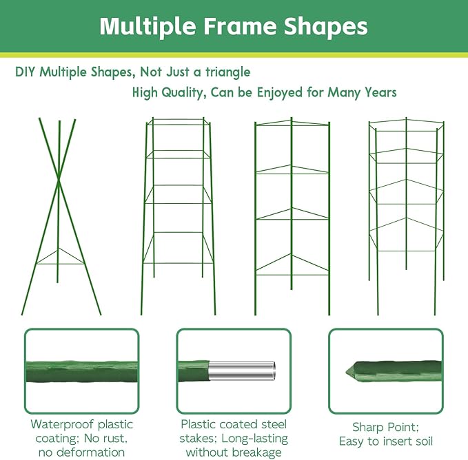 Riare 6 Pack 4 FT Tomato Cages for Garden- 48inches Heavy Duty Garden Stakes - Image 5