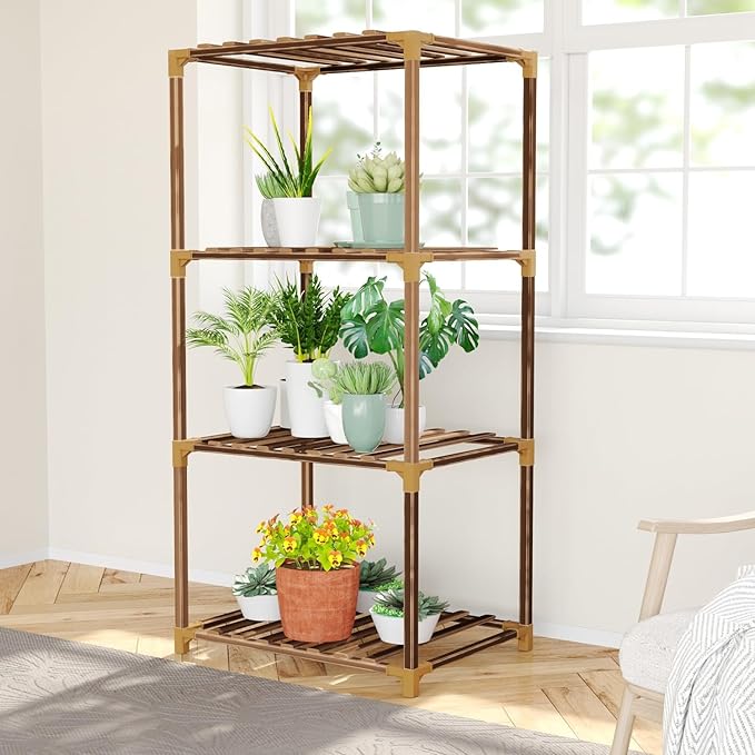 New England 4-Tier Wooden Plant Stand - Image 3