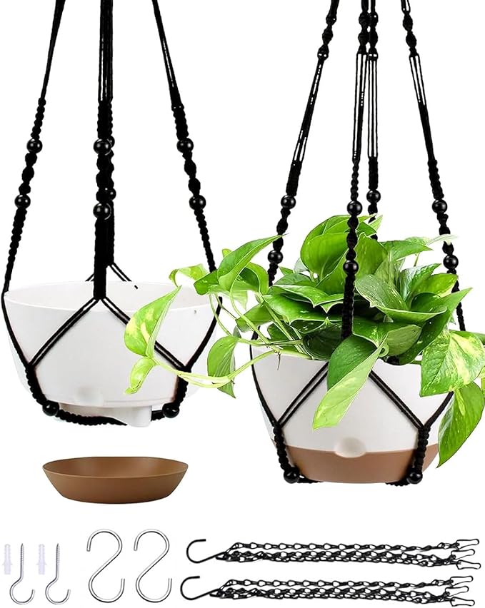 Hanging Planter Self Watering 10 Inch, 2 Pack Indoor Outdoor Hanging Baskets by Koalaime